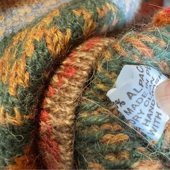 The Alpaca Connection Colorful Button Down Cardigan sweater Guesstimate Size XL - Picture 7 of 8